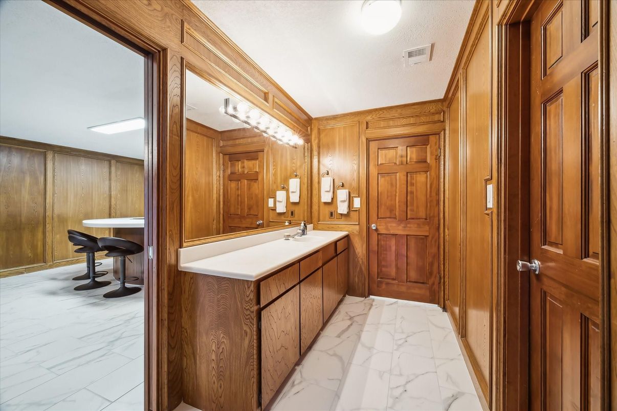 Bathroom, Interior, Marble, Wooden Walls