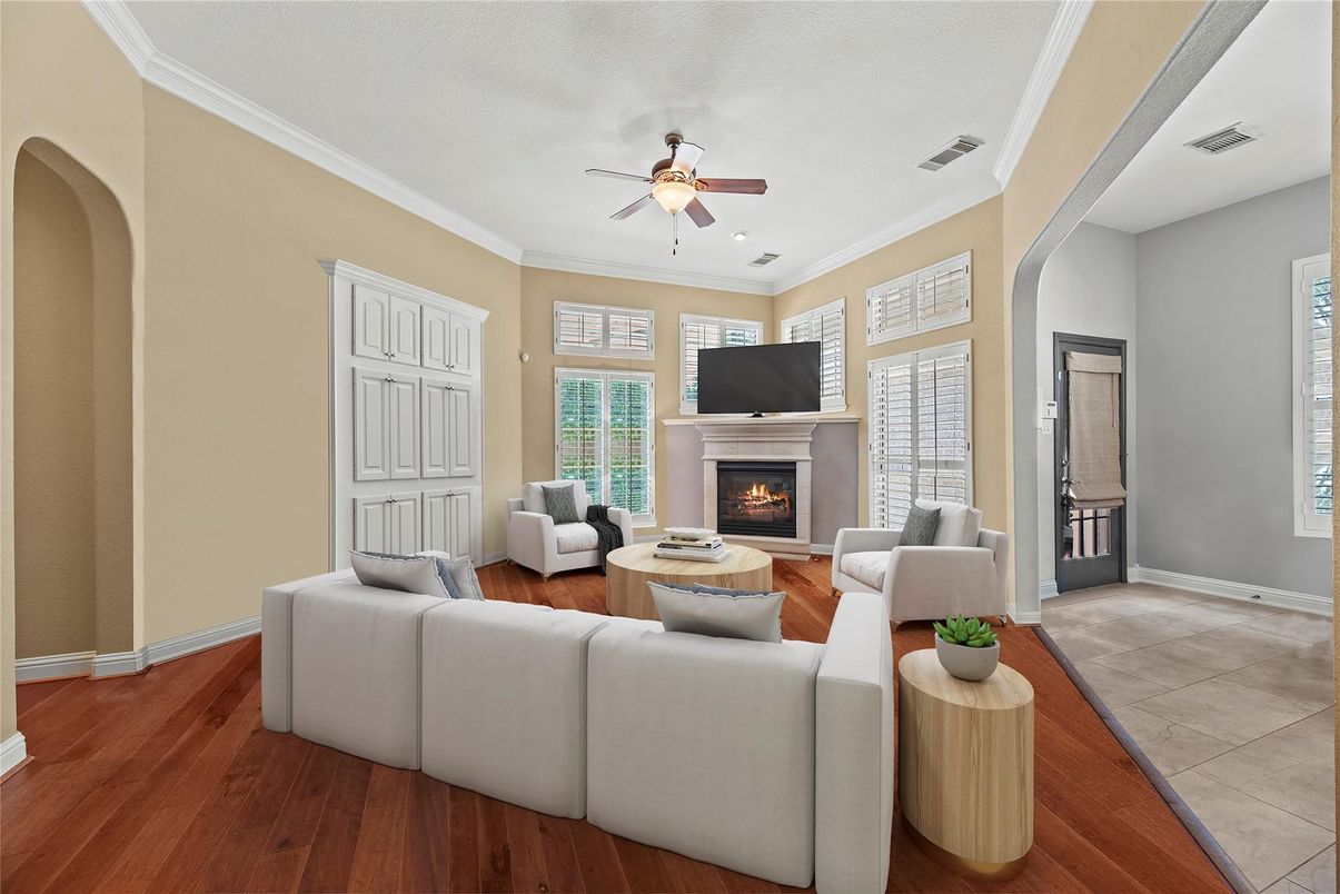 Fireplace, Interior, Living room, Wood Texture Flooring