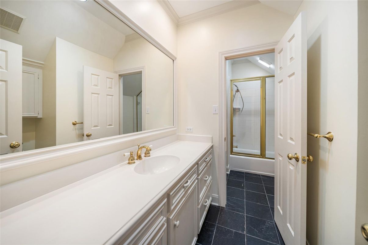 Bathroom, Dual Sink Vanities, Glass Shower, Interior