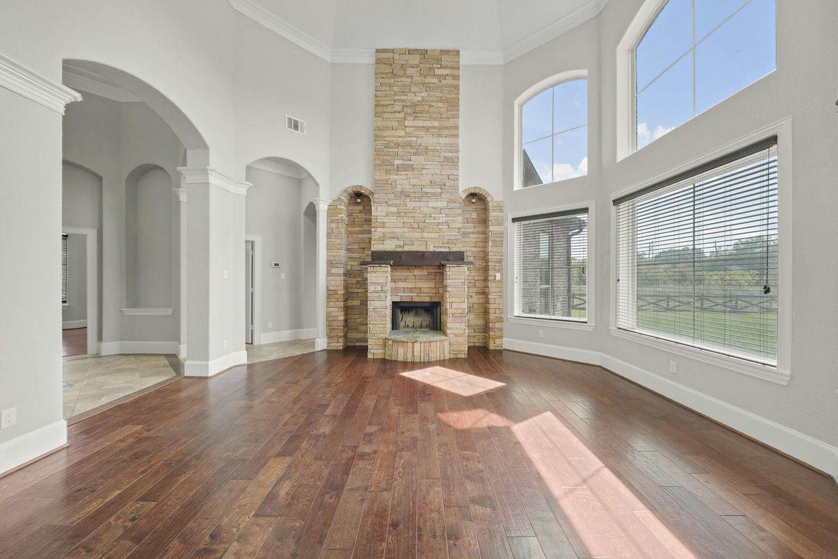 Fireplace, Interior, Wood Texture Flooring