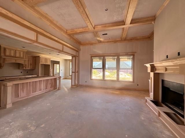 Empty room, Fireplace, Interior, Kitchen, Recessed Lighting