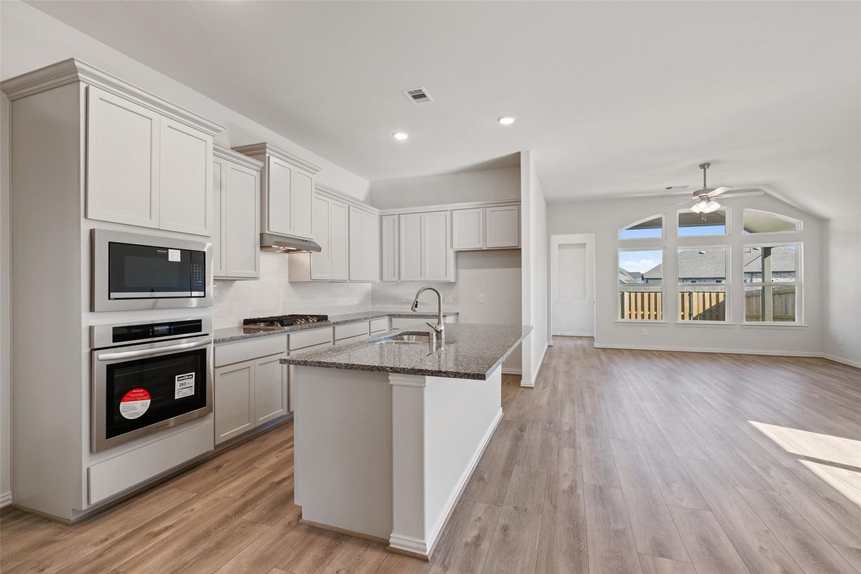Interior, Kitchen, Recessed Lighting, Wood Texture Flooring