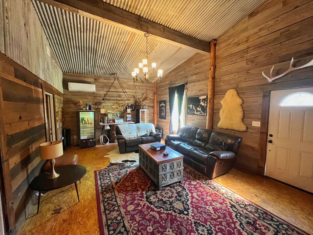 Chandelier, Interior, Living room, Pendant Lights, Wooden Beams, Wood Texture Flooring, Wooden Walls