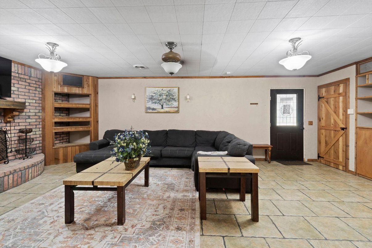 Interior, Living room, Stone Walls