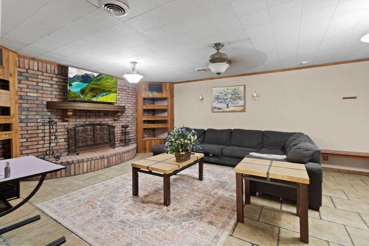 Fireplace, Interior, Living room, Stone Walls