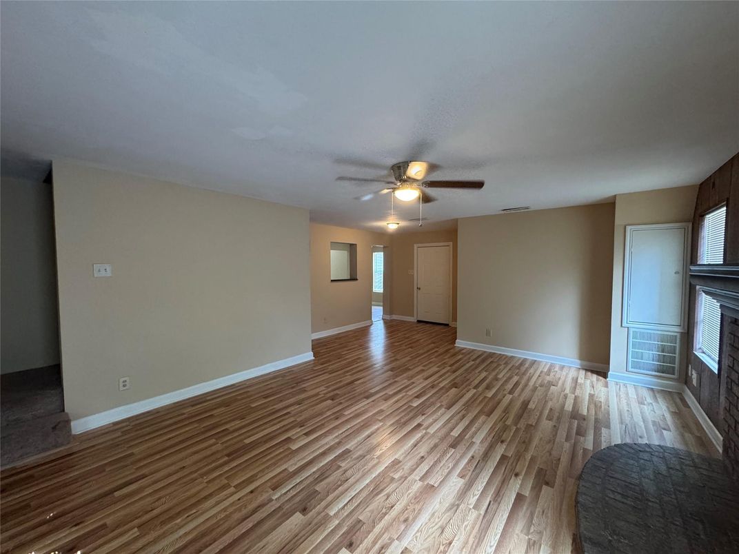 Empty room, Fireplace, Interior, Wood Texture Flooring