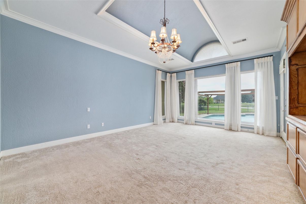 Chandelier, Empty room, Interior