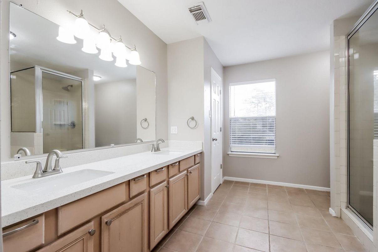 Bathroom, Dual Sink Vanities, Glass Shower, Interior