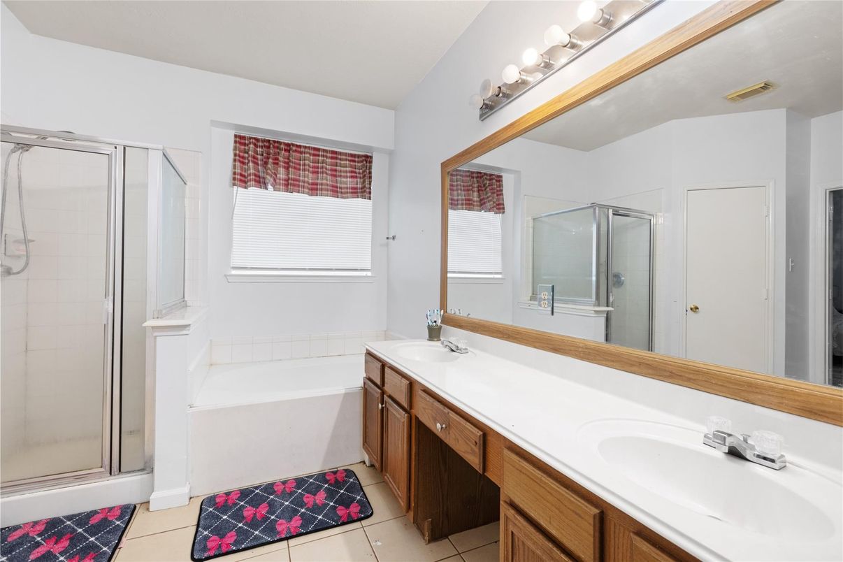 Bathroom, Dual Sink Vanities, Glass Shower, Interior
