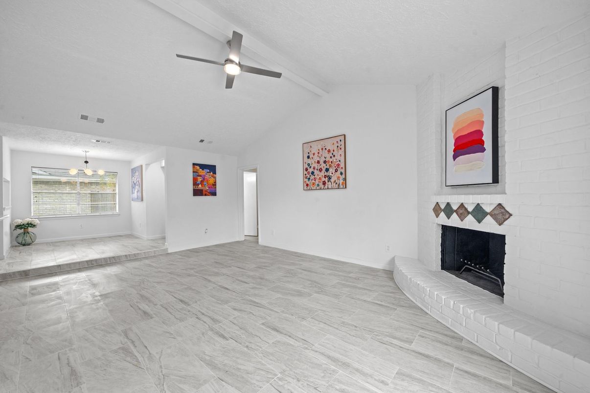 Empty room, Fireplace, Interior, Marble
