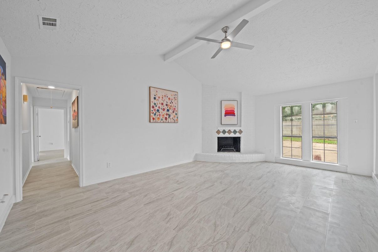 Empty room, Fireplace, Interior, Marble