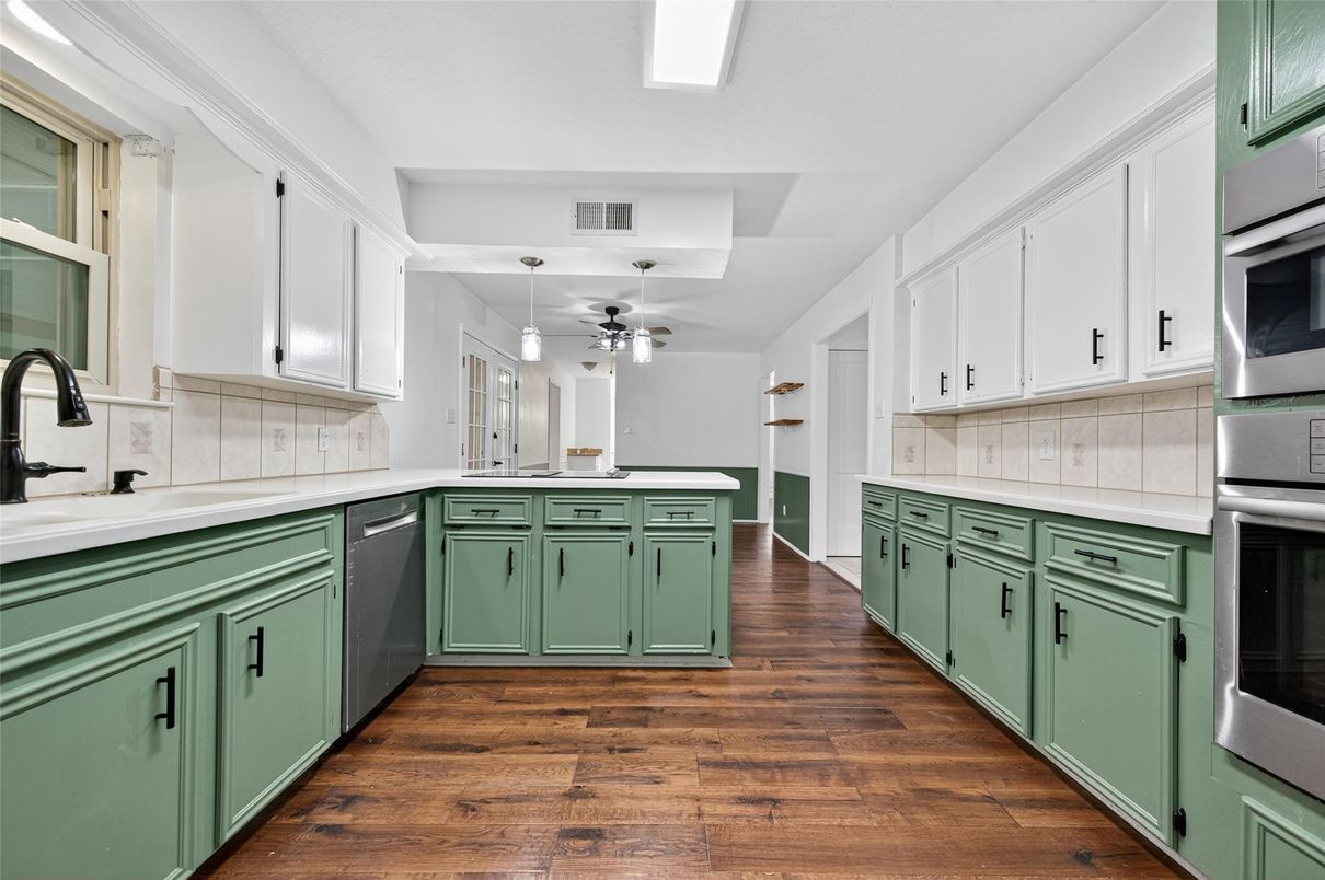 Interior, Kitchen, Wood Texture Flooring