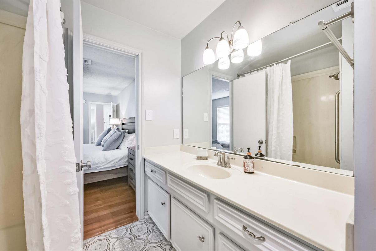 Bathroom, Bedroom, Dual Sink Vanities, Interior, Wood Texture Flooring