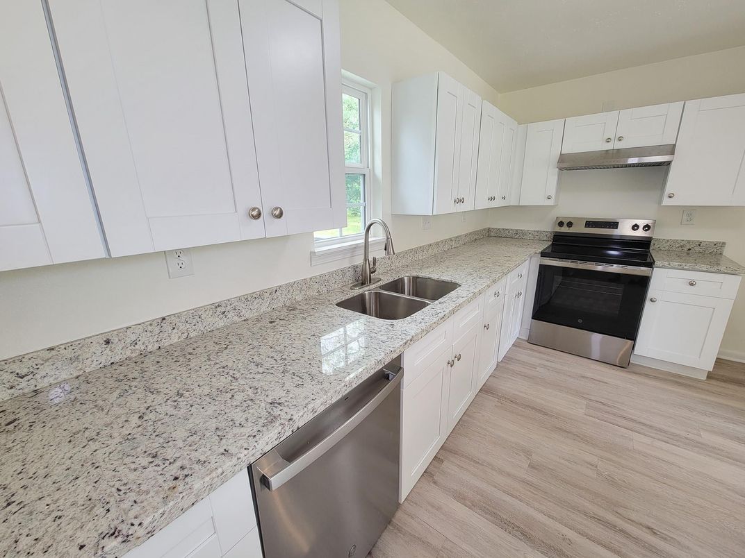 Interior, Kitchen, Stainless Steel Appliances, Wood Texture Flooring
