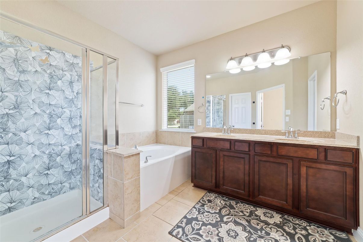 Bathroom, Dual Sink Vanities, Glass Shower, Interior