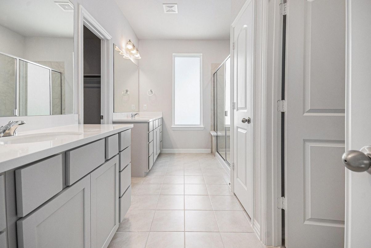 Bathroom, Dual Sink Vanities, Glass Shower, Interior