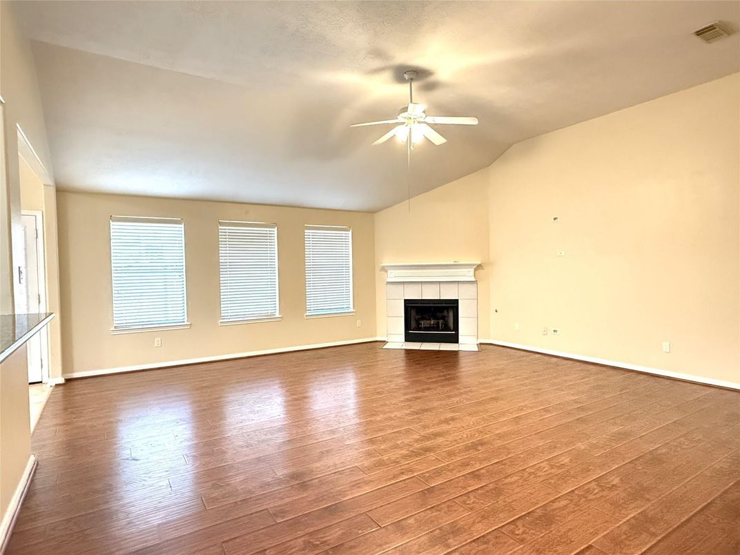 Empty room, Fireplace, Interior, Wood Texture Flooring