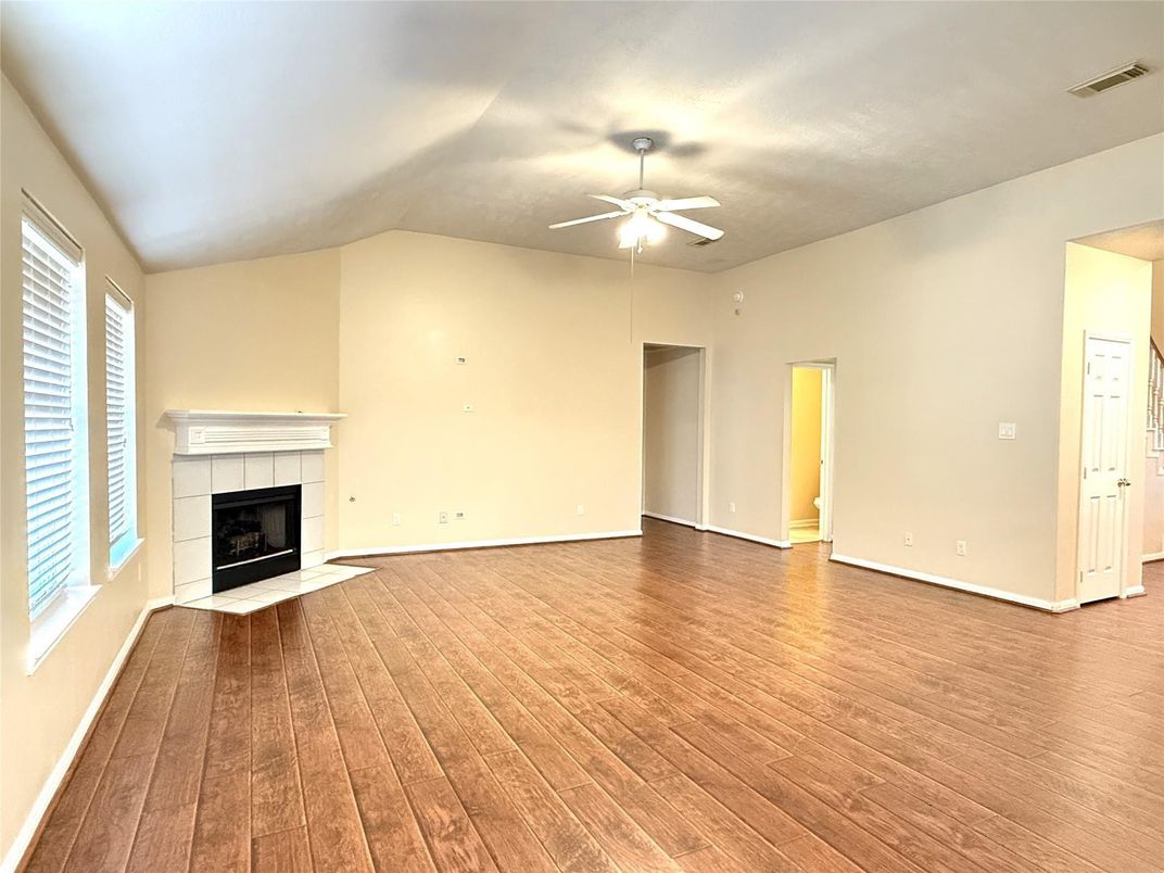 Empty room, Fireplace, Interior, Wood Texture Flooring