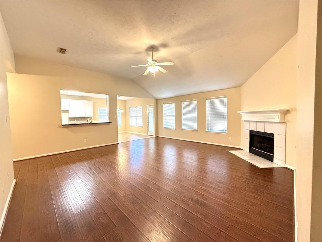 Empty room, Fireplace, Interior, Wood Texture Flooring