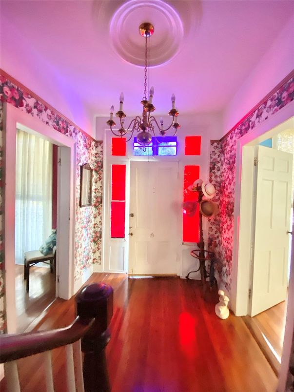 Chandelier, Interior, Wood Texture Flooring