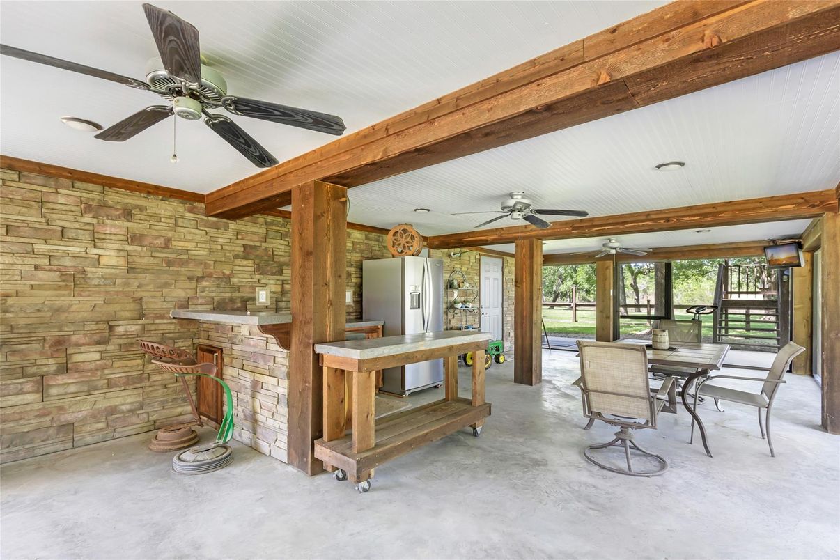 Dining room, Interior, Stone Walls, Wooden Beams