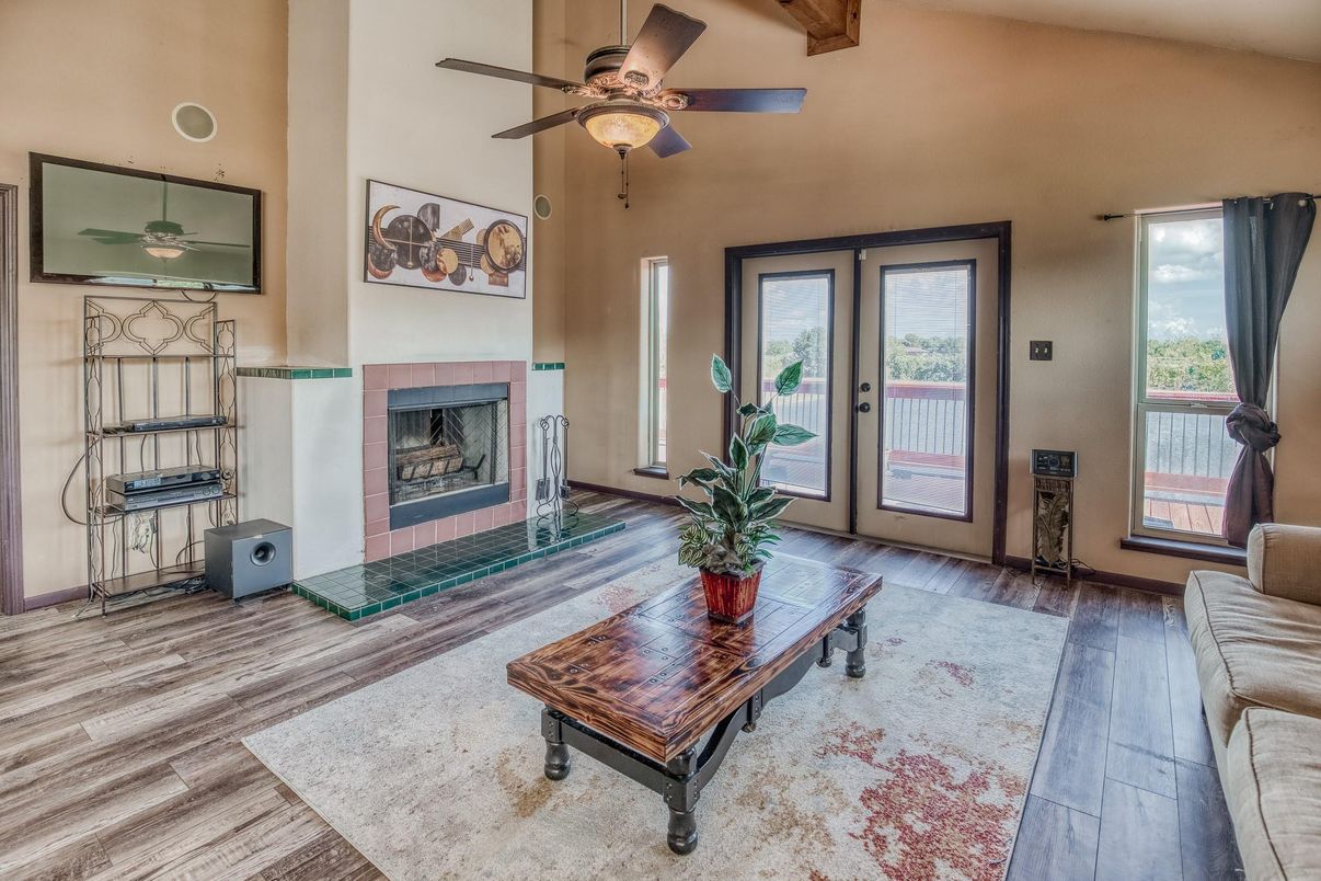 Fireplace, Interior, Living room, Wood Texture Flooring