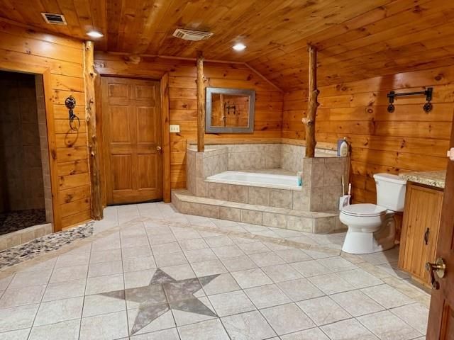 Bathroom, Interior, Recessed Lighting, Wooden Ceilings, Wooden Walls