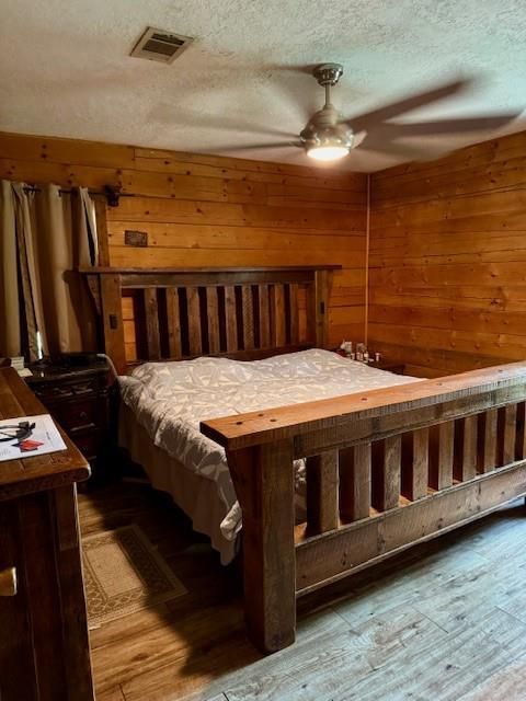 Bedroom, Interior, Wood Texture Flooring, Wooden Walls