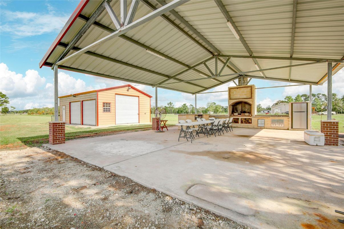 Backyard, Detached Garage, Exterior, Fireplace