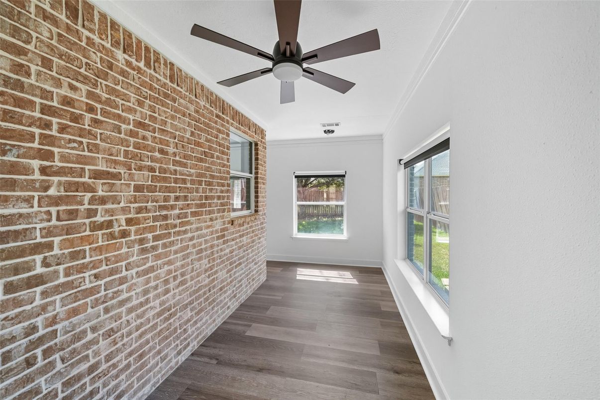 Interior, Stone Walls, Wood Texture Flooring
