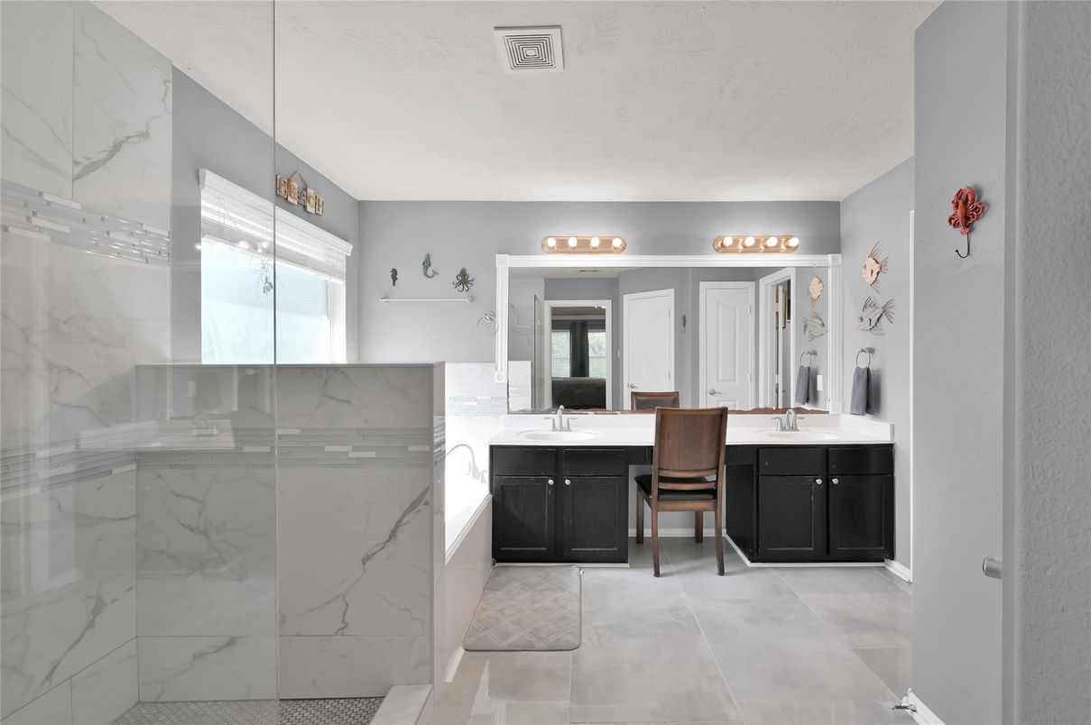 Bathroom, Glass Shower, Interior, Marble Walls