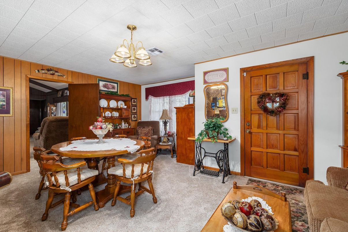 Chandelier, Dining room, Interior, Wooden Walls