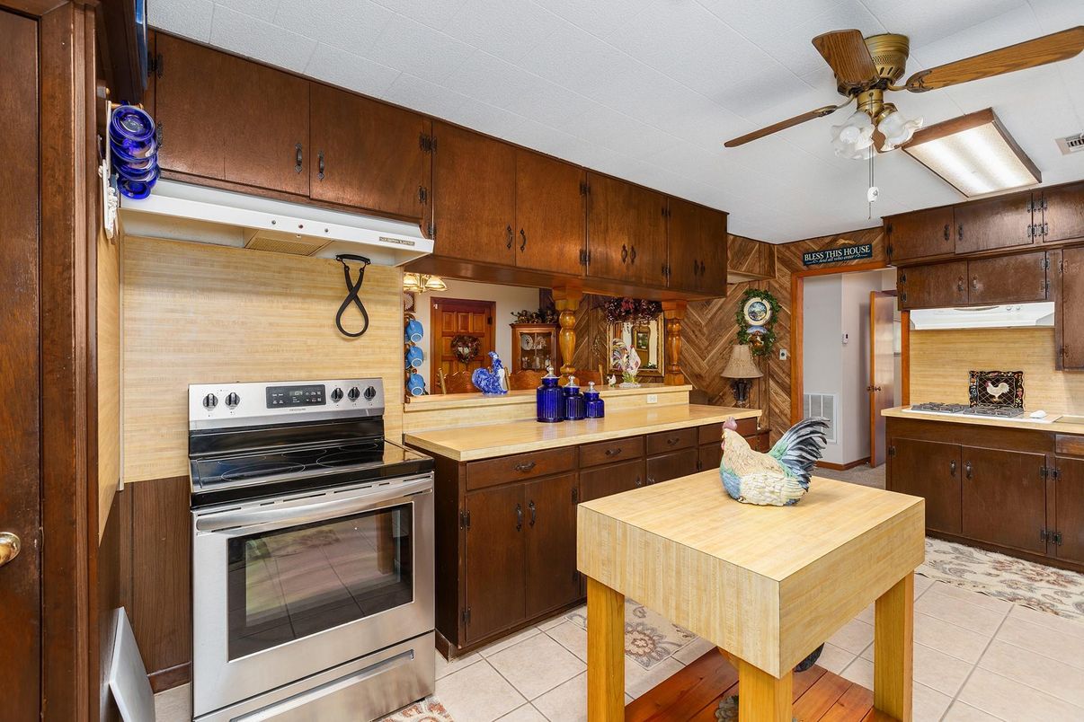 Interior, Kitchen, Stainless Steel Appliances, Wooden Walls