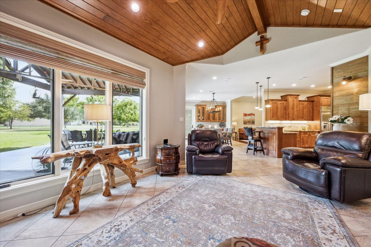 Interior, Kitchen, Pendant Lights, Recessed Lighting, Wooden Ceilings