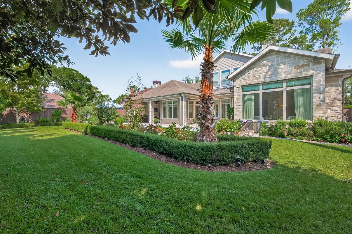Backyard, Exterior, Facade, Brick Traditional