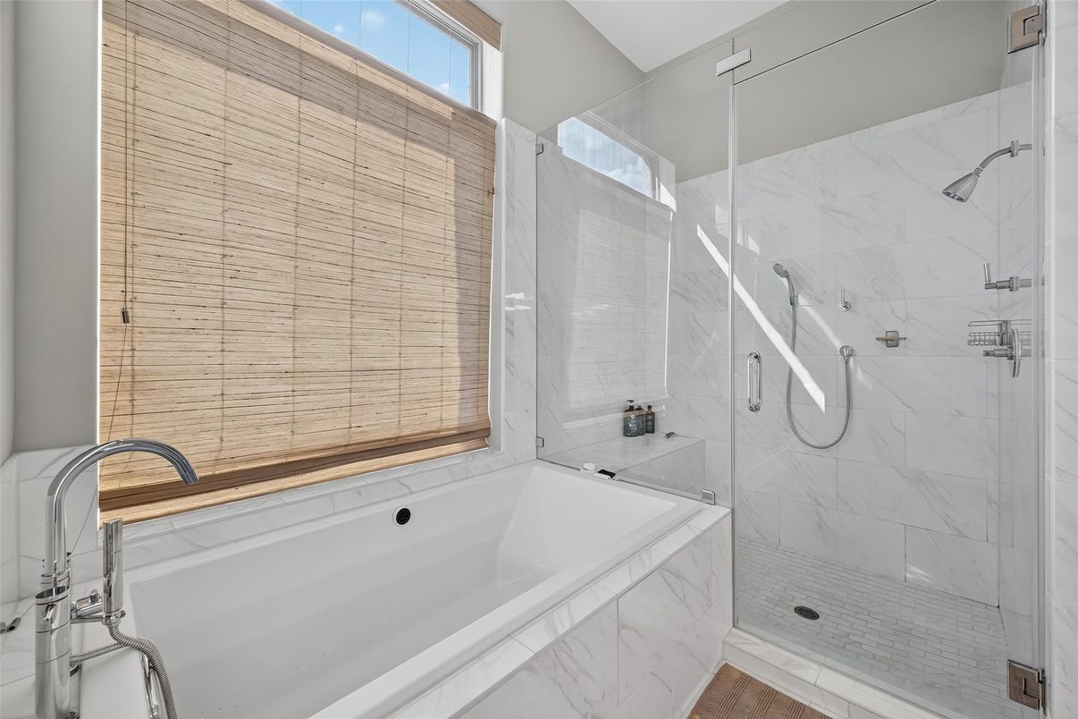 Bathroom, Glass Shower, Interior, Marble Walls