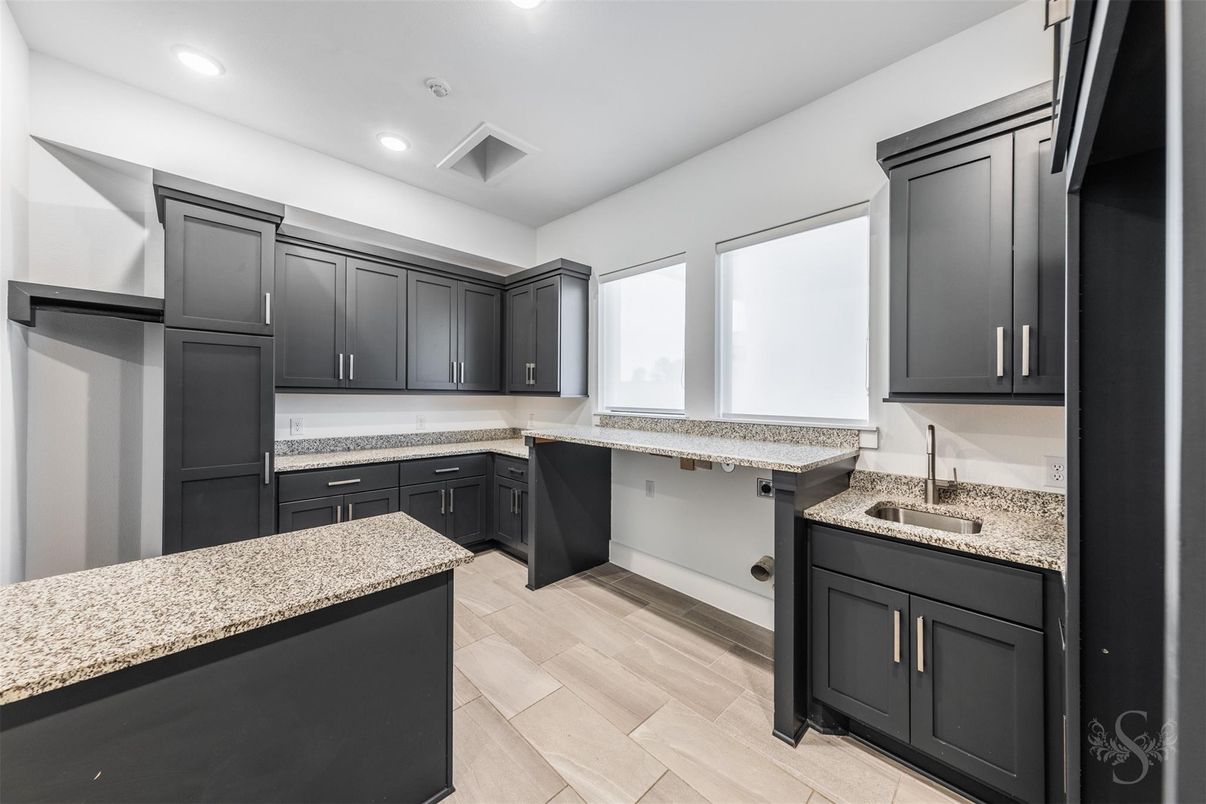 Interior, Kitchen, Recessed Lighting, Wood Texture Flooring