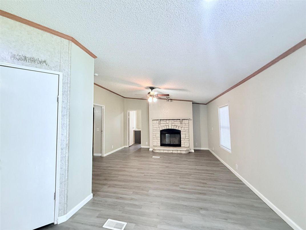 Empty room, Fireplace, Interior, Wood Texture Flooring