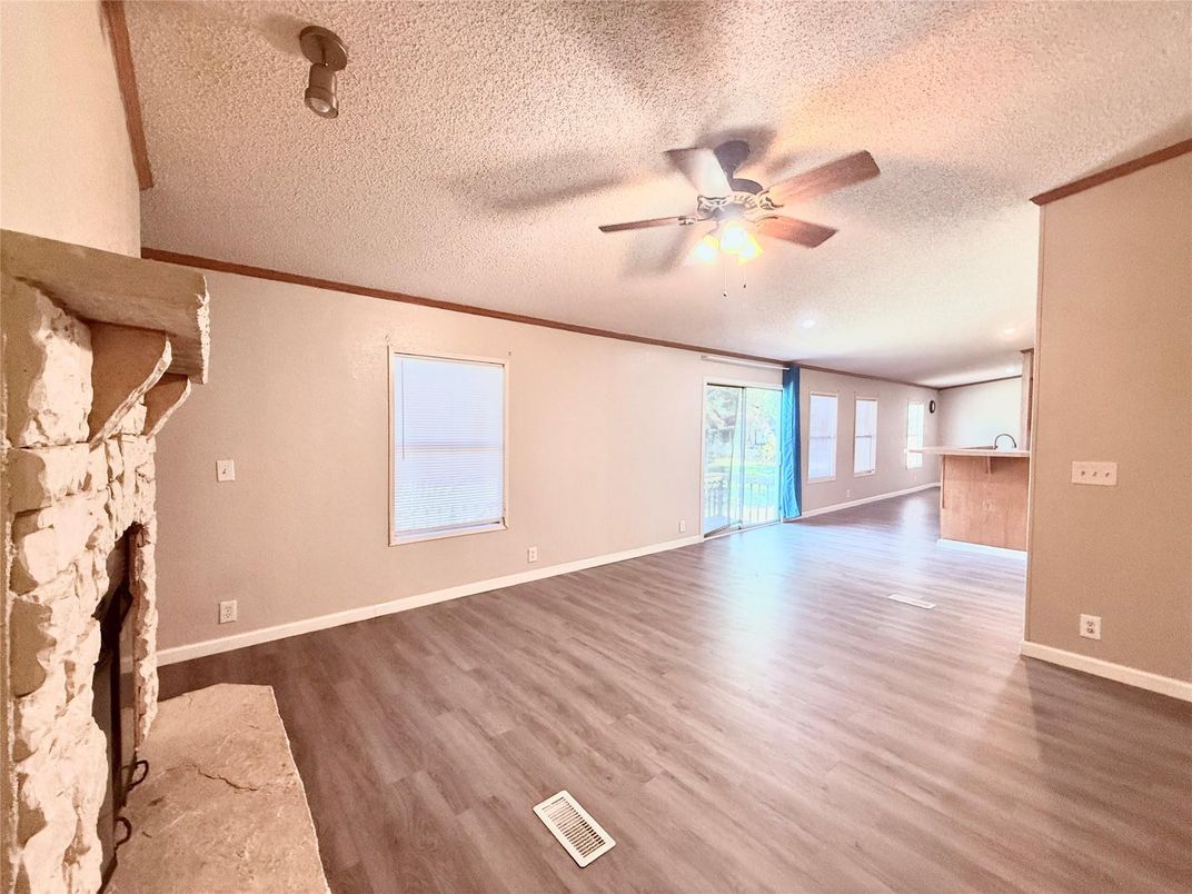 Empty room, Fireplace, Interior, Wood Texture Flooring