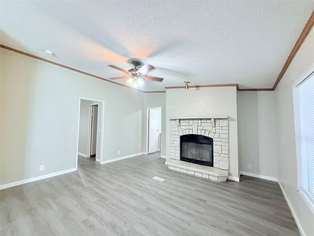 Empty room, Fireplace, Interior, Wood Texture Flooring