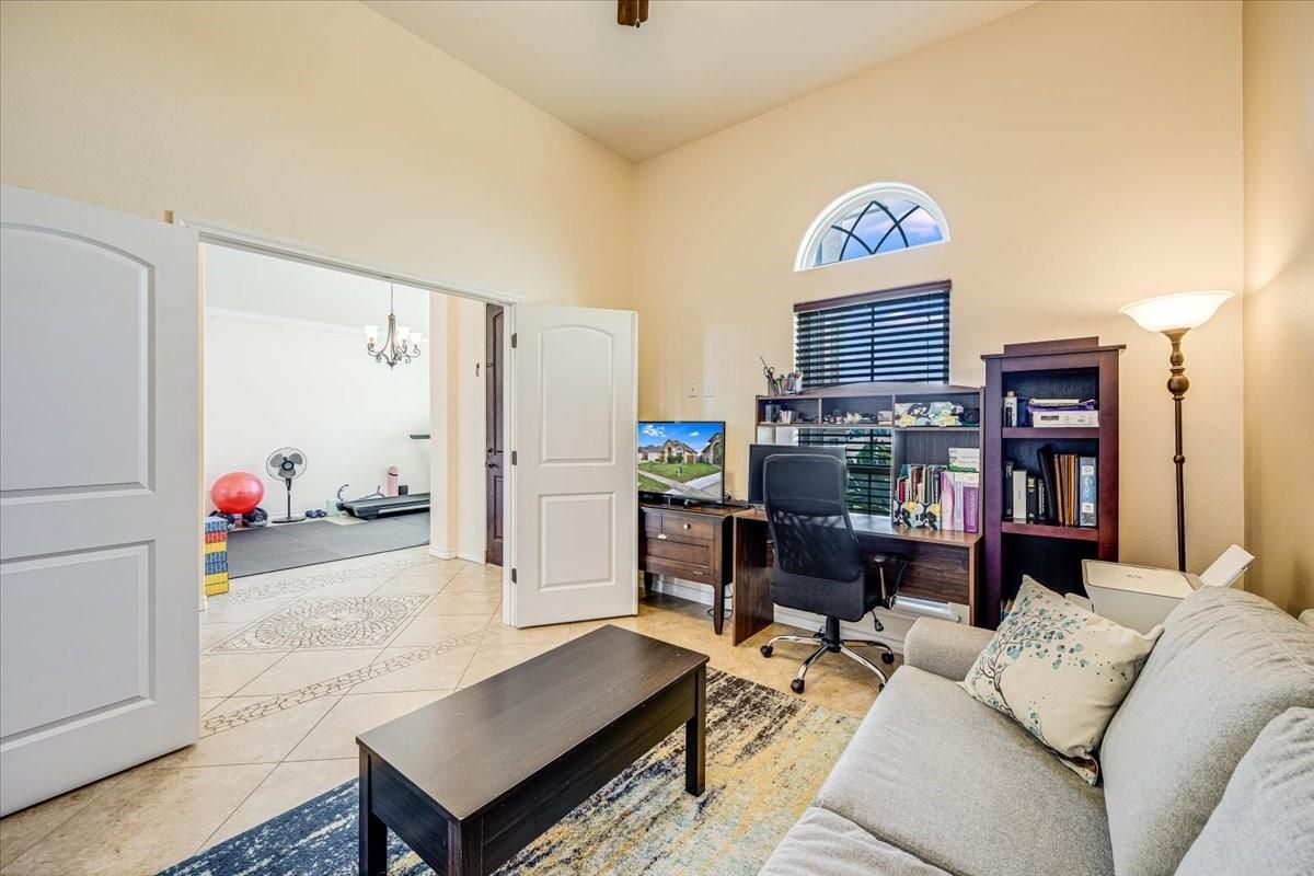 Chandelier, Home Office, Interior