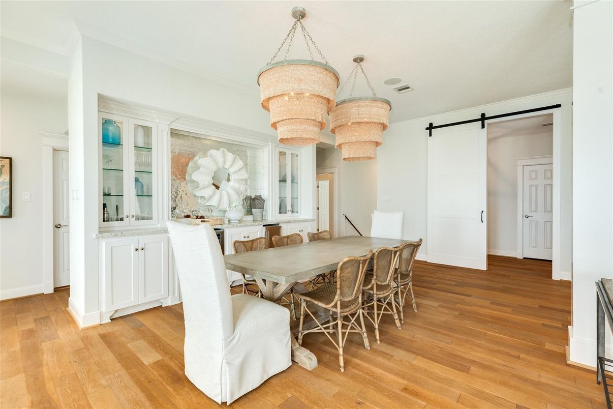Chandelier, Dining room, Interior, Wood Texture Flooring