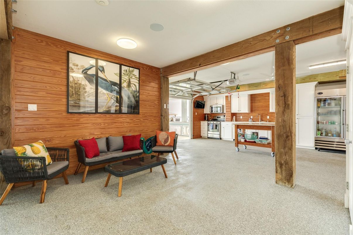 Interior, Kitchen, Living room, Wooden Walls