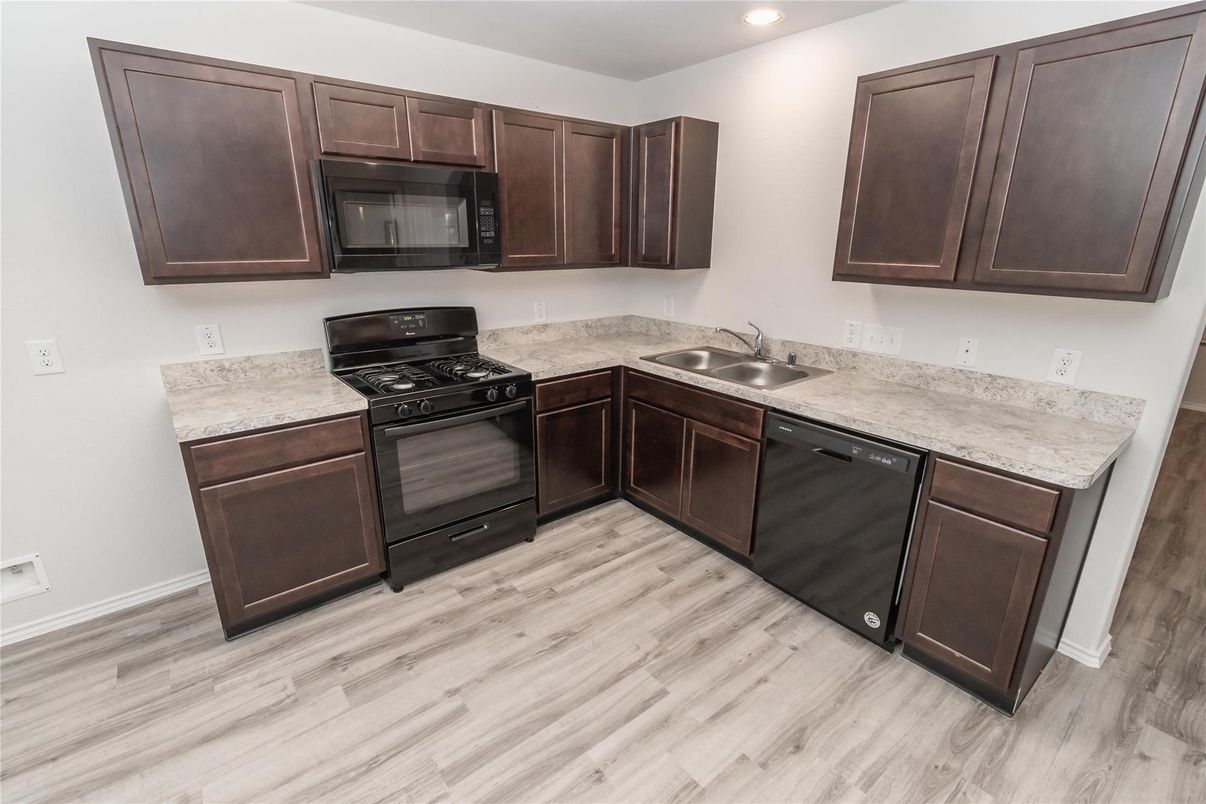 Interior, Kitchen, Recessed Lighting, Wood Texture Flooring