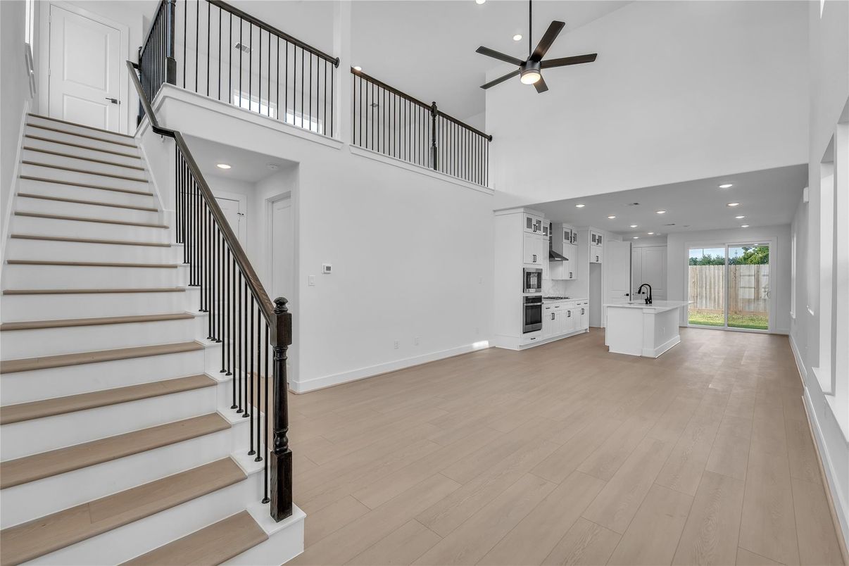 Interior, Kitchen, Recessed Lighting, Wood Texture Flooring