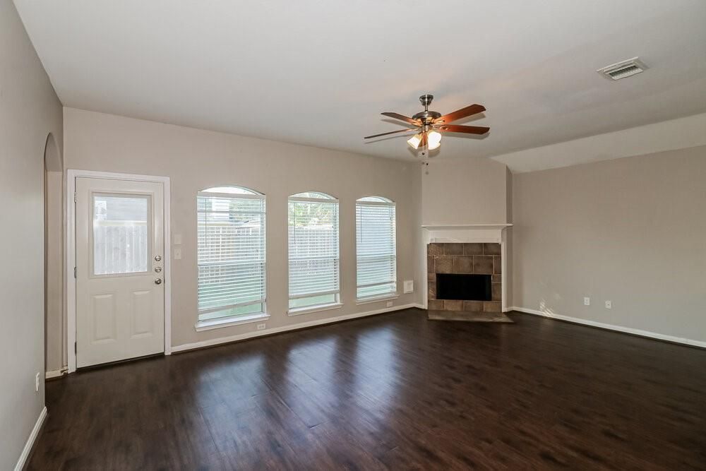 Empty room, Fireplace, Interior, Wood Texture Flooring