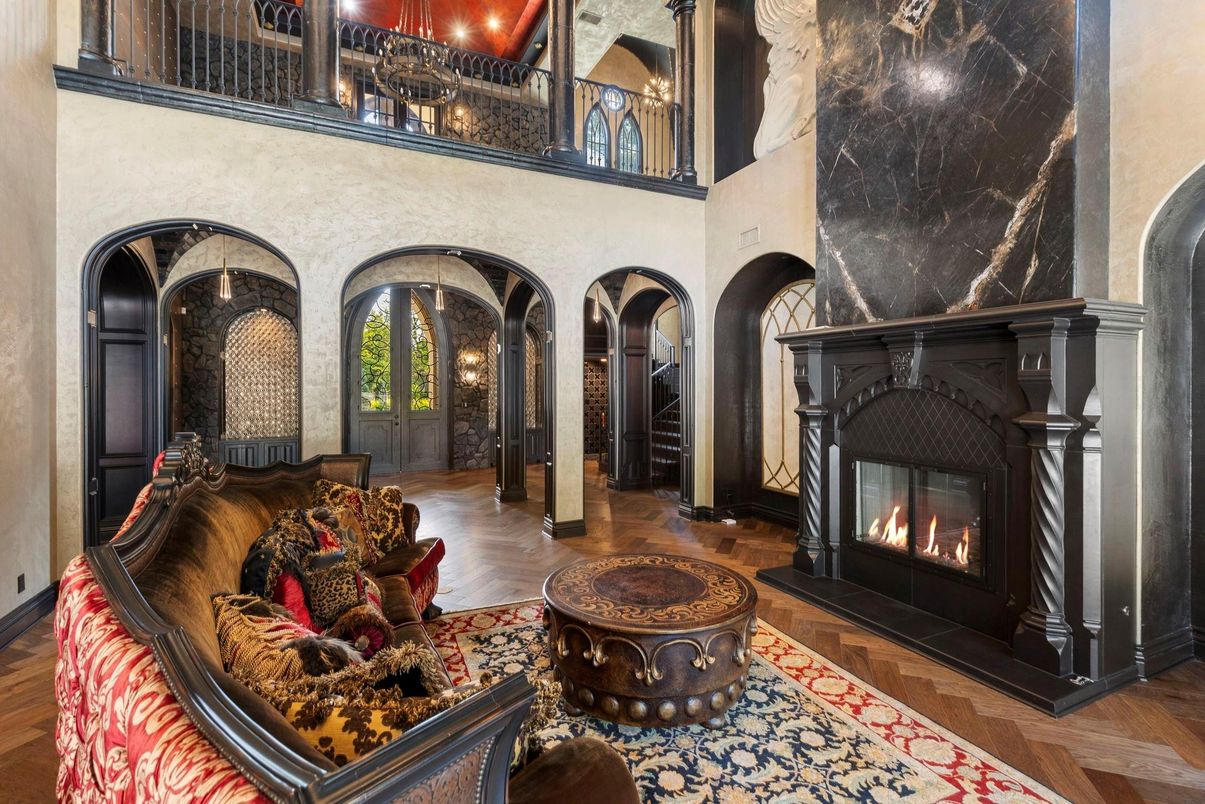 Fireplace, Interior, Living room, Wood Texture Flooring