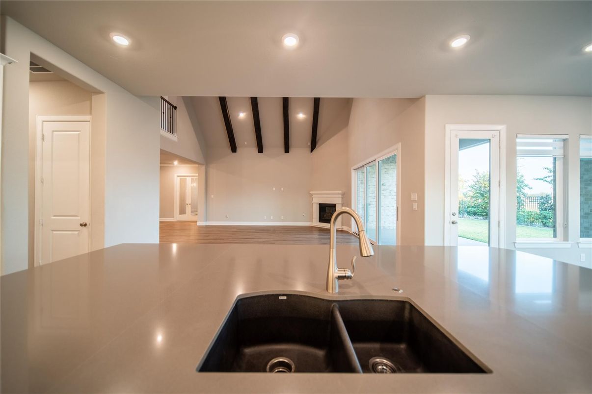 Interior, Kitchen, Recessed Lighting, Wood Texture Flooring