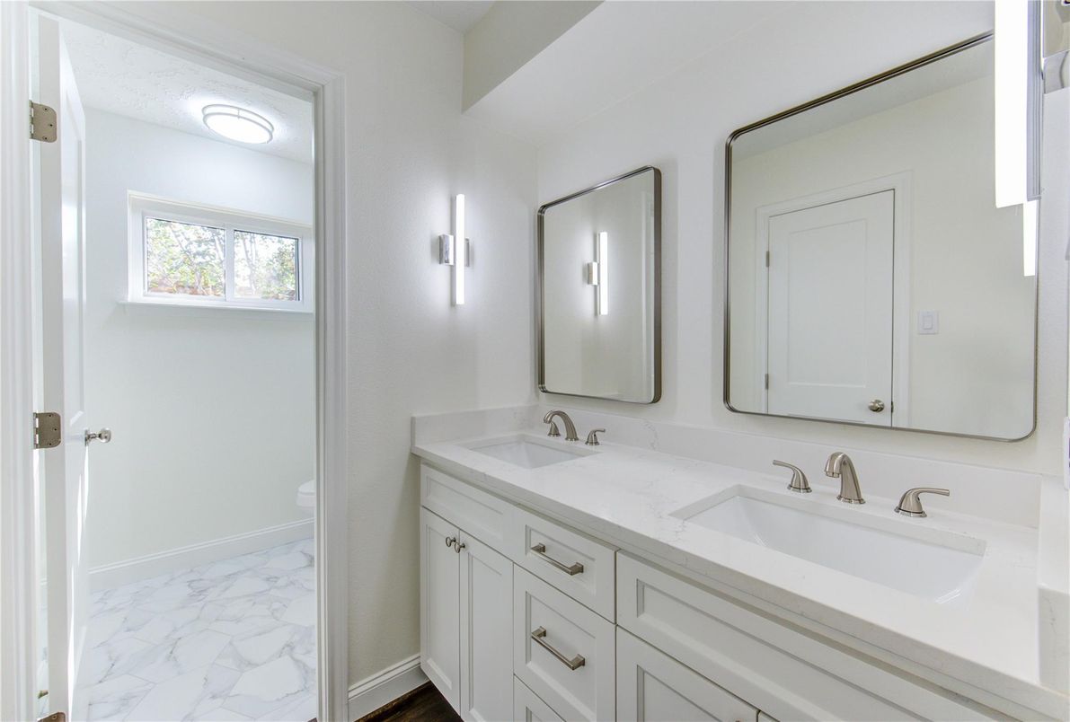 Bathroom, Dual Sink Vanities, Interior, Marble