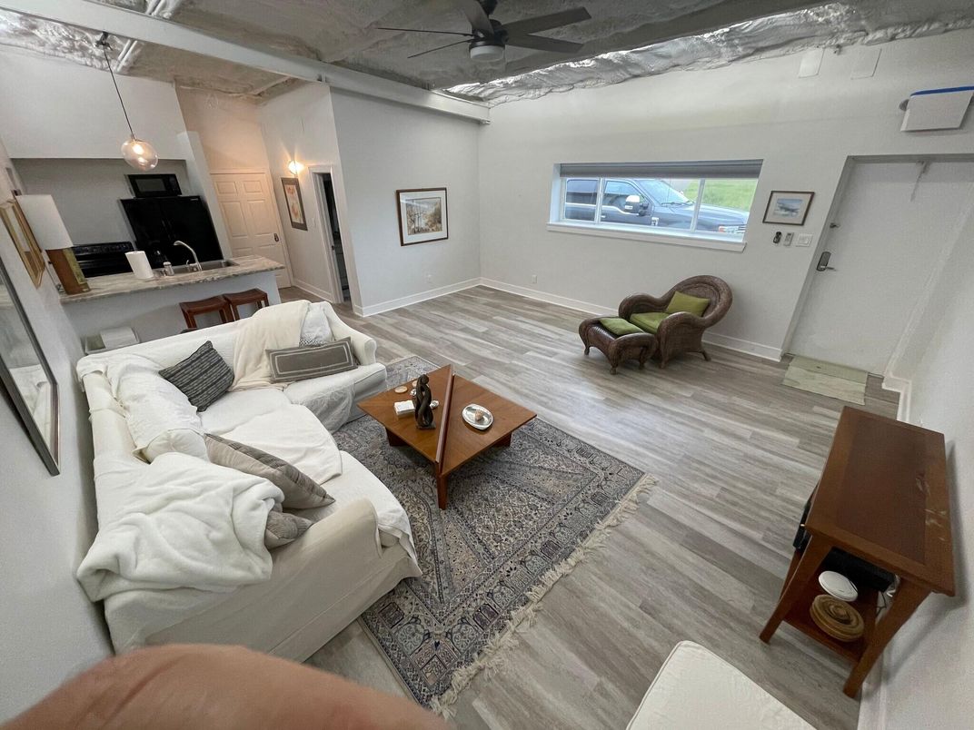 Interior, Living room, Pendant Lights, Wood Texture Flooring